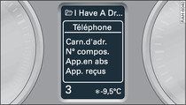 Menu Téléphone